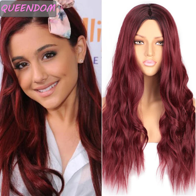 Ombre Burgundy Synthetic Long Water Wavy Wigs Natural Middle Part Wave Hair Wigs Heat Resistant Dark Roots Cosplay Wig for Women
Ombre Burgundy Synthetic Long Water Wavy Wigs Natural Middle Part Wave Hair Wigs Heat Resistant Dark Roots Cosplay Wig for Women
