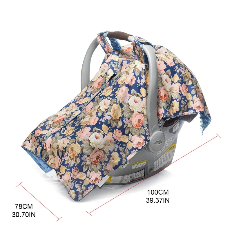 2 in 1 Carseat Canopy with Nursing Cover Up - Flowers Pattern Blanket - Peekaboo Opening - Large Infant Car Seat Canopy H3CD 
2 in 1 Carseat Canopy with Nursing Cover Up - Flowers Pattern Blanket - Peekaboo Opening - Large Infant Car Seat Canopy H3CD