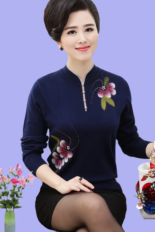 Mother fitted Spring and winter clothing bottoming sweater sweaters large size knitted sweater in the elderly women 's sweaters
Mother fitted Spring and winter clothing bottoming sweater sweaters large size knitted sweater in the elderly women 's sweaters