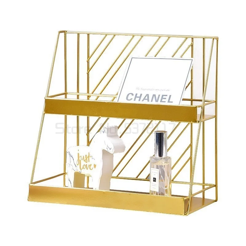 Nordic iron tabletop shelf can be hung on the wall, and double-layer cosmetics storage rack can be hung on the wall
Nordic iron tabletop shelf can be hung on the wall, and double-layer cosmetics storage rack can be hung on the wall