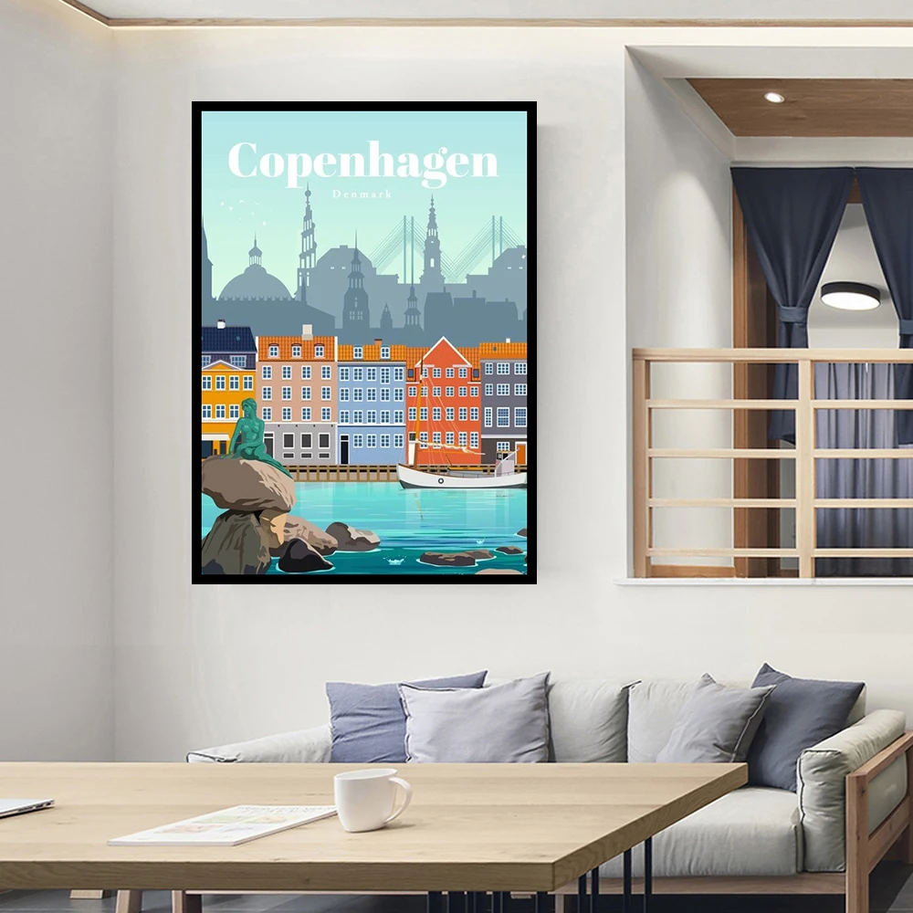 Copenhagen City Landscape Canvas Painting Wall Art Nordic Posters and Prints Wall Pictures for Living Room Decoration Frameless
Copenhagen City Landscape Canvas Painting Wall Art Nordic Posters and Prints Wall Pictures for Living Room Decoration Frameless