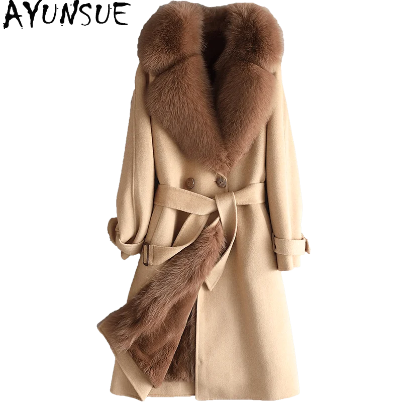 Natural Rabbit Rex Coat Female Warm Winter Clothes Real Fox Fur Collar Korean Jackets for Women 2020 Ropa De Mujer 
Natural Rabbit Rex Coat Female Warm Winter Clothes Real Fox Fur Collar Korean Jackets for Women 2020 Ropa De Mujer