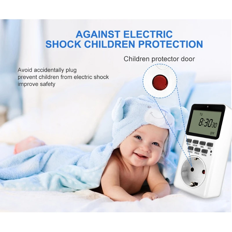 Outlet Timer, Digital Programmable TimerHeavy Duty Smart Indoor Timer for Electric Outlets EU US UK Plug Wall Timer Swi 
Outlet Timer, Digital Programmable TimerHeavy Duty Smart Indoor Timer for Electric Outlets EU US UK Plug Wall Timer Swi