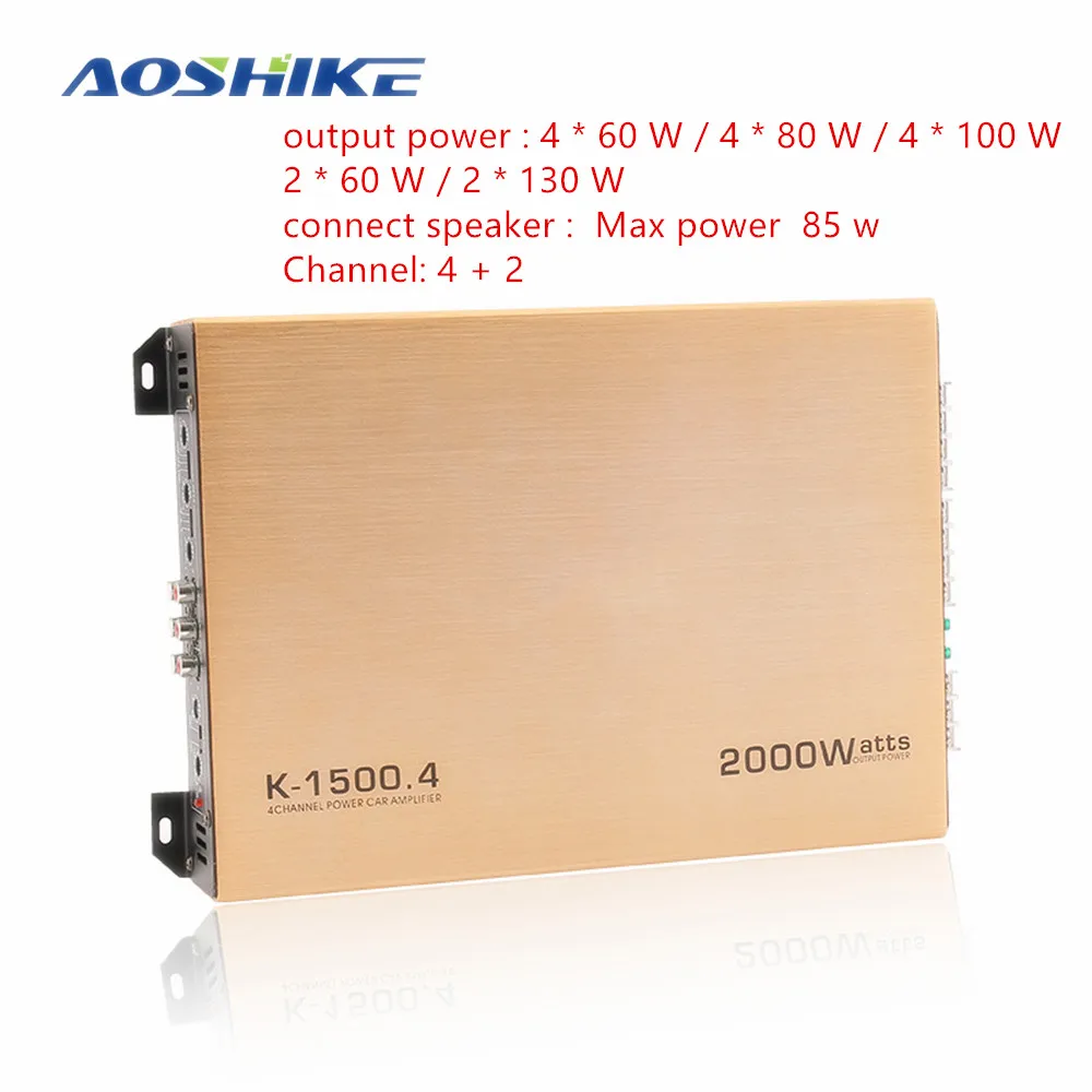 AOSHIKE 1 шт. 4 канальный автомобильный усилитель 3D стерео 2000 Вт HIFI Авто Мощность Bass
