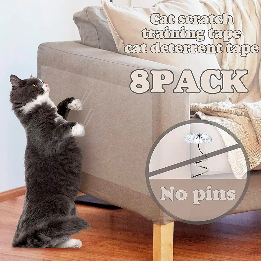 8pcs/set Cat Scratching Tape Deterrent Anti Scratch Durable Sticker Furniture Clear Carpet Sofa Protection Pet Training Seats
8pcs/set Cat Scratching Tape Deterrent Anti Scratch Durable Sticker Furniture Clear Carpet Sofa Protection Pet Training Seats