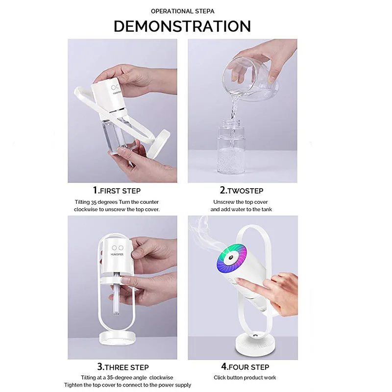 Portable Mini Humidifier Negative Ion 200ml Magic Shadow Ultrasonic Aroma Diffuser 360 Degree Mist Color Light Humidificador
Portable Mini Humidifier Negative Ion 200ml Magic Shadow Ultrasonic Aroma Diffuser 360 Degree Mist Color Light Humidificador