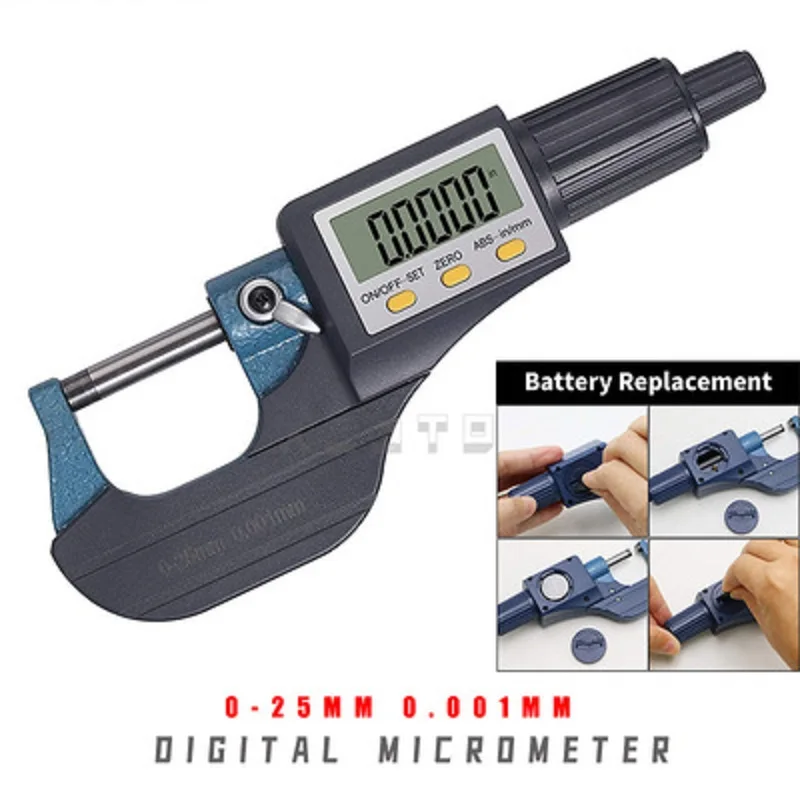 WHLW Electronic Micrometer Micrometer Wall Thickness Micrometer Digital Display Micrometer 0-25mm 0.001MM
WHLW Electronic Micrometer Micrometer Wall Thickness Micrometer Digital Display Micrometer 0-25mm 0.001MM