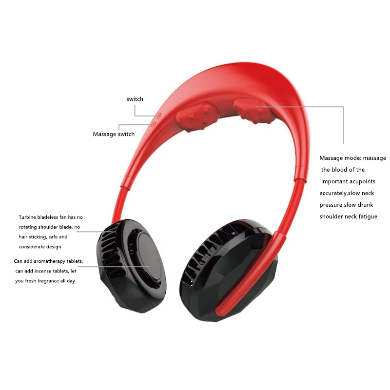 USB Leafless Hanging Neck Fans Portable Rechargeable Massage Fan Portable Low Noise Around the Neck Fashion Fan
USB Leafless Hanging Neck Fans Portable Rechargeable Massage Fan Portable Low Noise Around the Neck Fashion Fan