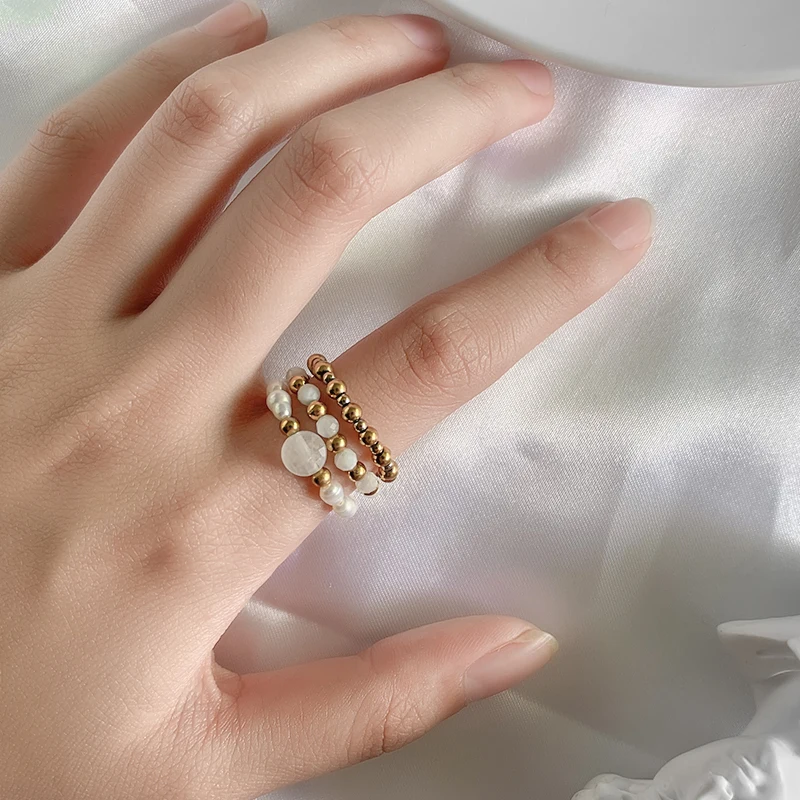 Momiji Handmake Natural Stone Ring Set Freshwater Pearl Stainless Steel Bead Wild Korean Elastic Jewelry Rings Wholesale
Momiji Handmake Natural Stone Ring Set Freshwater Pearl Stainless Steel Bead Wild Korean Elastic Jewelry Rings Wholesale