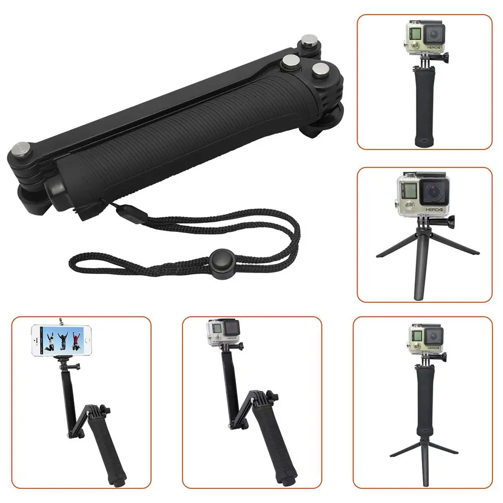 3Way Handheld Gopro Selfie Stick Foldable Extendable Camera tripod stand Holder Rack Portable Waterproof Selfie Grip Accessories
3Way Handheld Gopro Selfie Stick Foldable Extendable Camera tripod stand Holder Rack Portable Waterproof Selfie Grip Accessories
