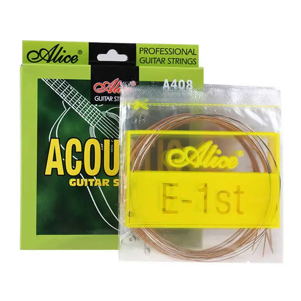 Alice A408 Acoustic Guitar Strings Coated Copper Alloy Wound 1st-6th Strings 012-053, Single String also Available
Alice A408 Acoustic Guitar Strings Coated Copper Alloy Wound 1st-6th Strings 012-053, Single String also Available