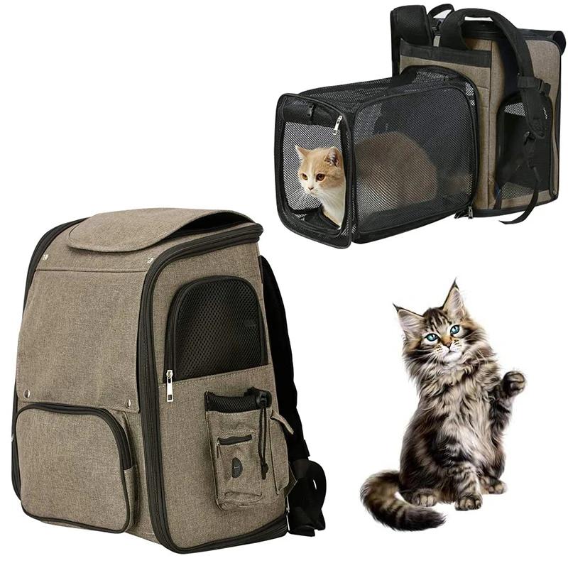 Cat Carrier Expandable Backpack With Large Openings Double-Layer Roller Blinds On The Top Cationic Oxford Cloth Can Be Folded
Cat Carrier Expandable Backpack With Large Openings Double-Layer Roller Blinds On The Top Cationic Oxford Cloth Can Be Folded