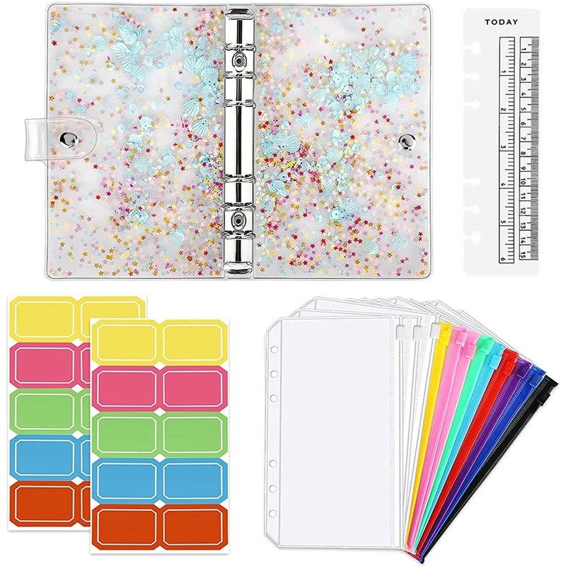 A6 Budget Binder Cover, Waterproof PVC Ring Binder Cash Envelope Wallet for Planner Organizer, Pockets Multicolor Zipper
A6 Budget Binder Cover, Waterproof PVC Ring Binder Cash Envelope Wallet for Planner Organizer, Pockets Multicolor Zipper