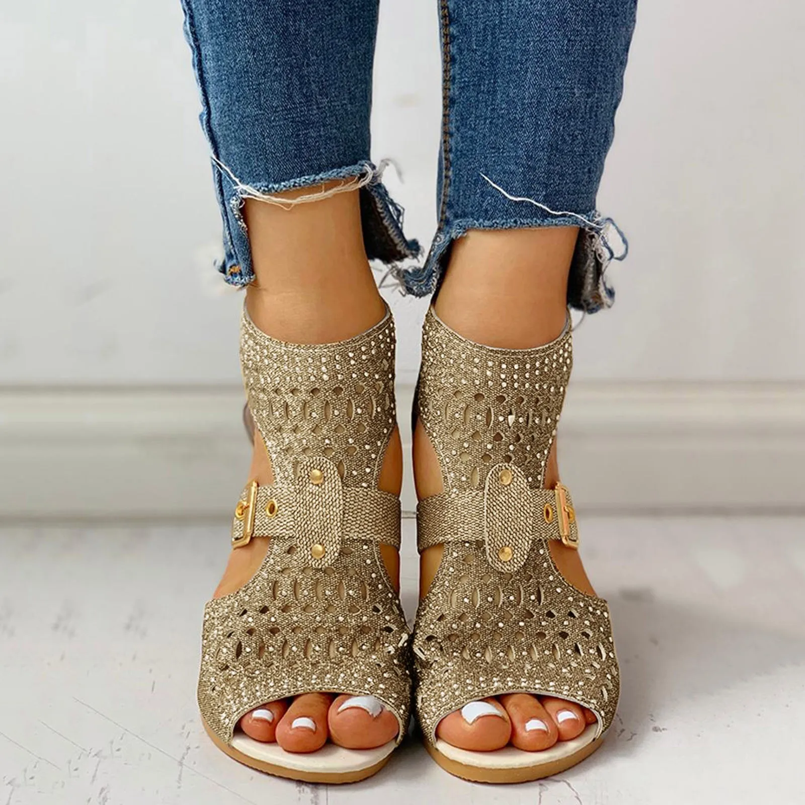 Telotuny Sandals Women Fashion Vintage Crystal Outdoor Hollow Out Zip Up Sandals Open Toe Casual Wedding Pumps Women Sandalias 
Telotuny Sandals Women Fashion Vintage Crystal Outdoor Hollow Out Zip Up Sandals Open Toe Casual Wedding Pumps Women Sandalias