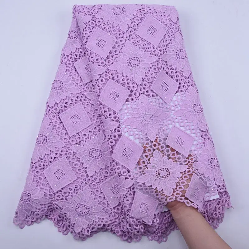 Lilac African Lace Fabric 2020 High Quality Lace Embroidery Guipure Lace Fabric Nigerian Water Soluble Cord Lace For Dress S1884
Lilac African Lace Fabric 2020 High Quality Lace Embroidery Guipure Lace Fabric Nigerian Water Soluble Cord Lace For Dress S1884