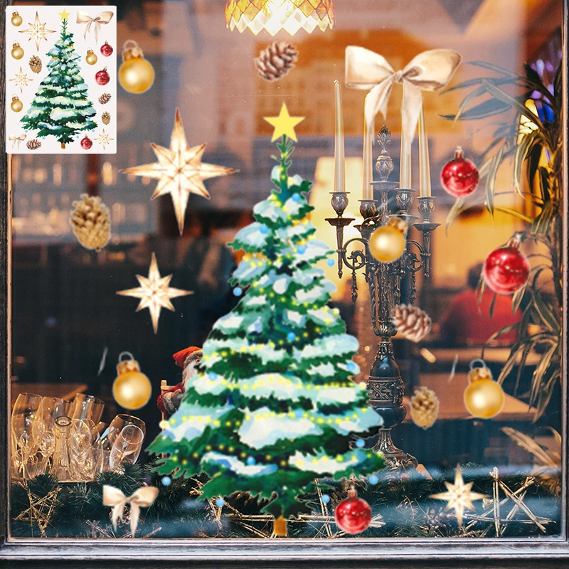 2Pcs Christmas Window Stickers DIY Snowflakes Tree Wall Decals for Living Room Glass New Year Home Decoration
2Pcs Christmas Window Stickers DIY Snowflakes Tree Wall Decals for Living Room Glass New Year Home Decoration