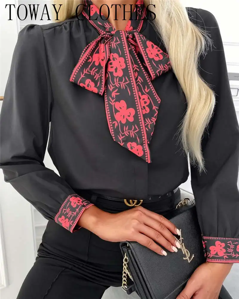 Women Floral Print Tie Neck Puff Sleeve Shirt Casual Long Sleeve Blouse Office Ladies Elegant Outfits
Women Floral Print Tie Neck Puff Sleeve Shirt Casual Long Sleeve Blouse Office Ladies Elegant Outfits