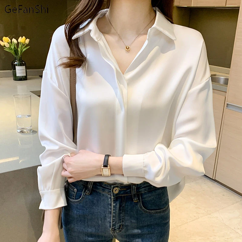 Autumn Turn-Down Collar Satin Chiffon Blouse Shirt Elegant Office Ladies Breasted Casual Shirts Chic Blusas Tops
Autumn Turn-Down Collar Satin Chiffon Blouse Shirt Elegant Office Ladies Breasted Casual Shirts Chic Blusas Tops