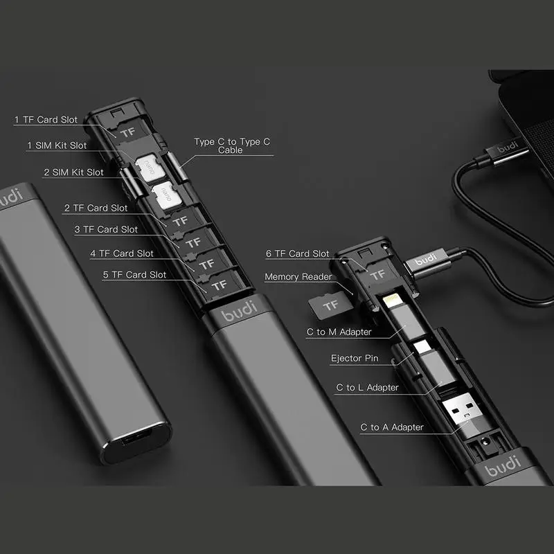 BUDI Multi-function Smart Adapter Card Storage Data Cable USB Box Universal 15w Wireless Charger for iPhone Huawei portable
BUDI Multi-function Smart Adapter Card Storage Data Cable USB Box Universal 15w Wireless Charger for iPhone Huawei portable