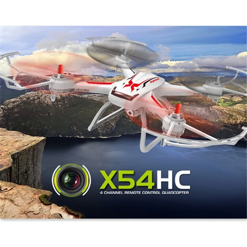 

Syma X54HC With 2MP 720P HD Camera 2.4G 4CH 6Axis Altitude Hold LED RC Quadcopter RTF Barometer Set Height Drone