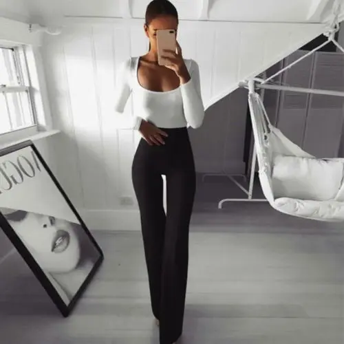 New Women Slim High Waist Wide Leg Flared Ladies Palazzo Stretch Trousers Pants Spring Lady Fashion Casual Formal Tight Pants
New Women Slim High Waist Wide Leg Flared Ladies Palazzo Stretch Trousers Pants Spring Lady Fashion Casual Formal Tight Pants