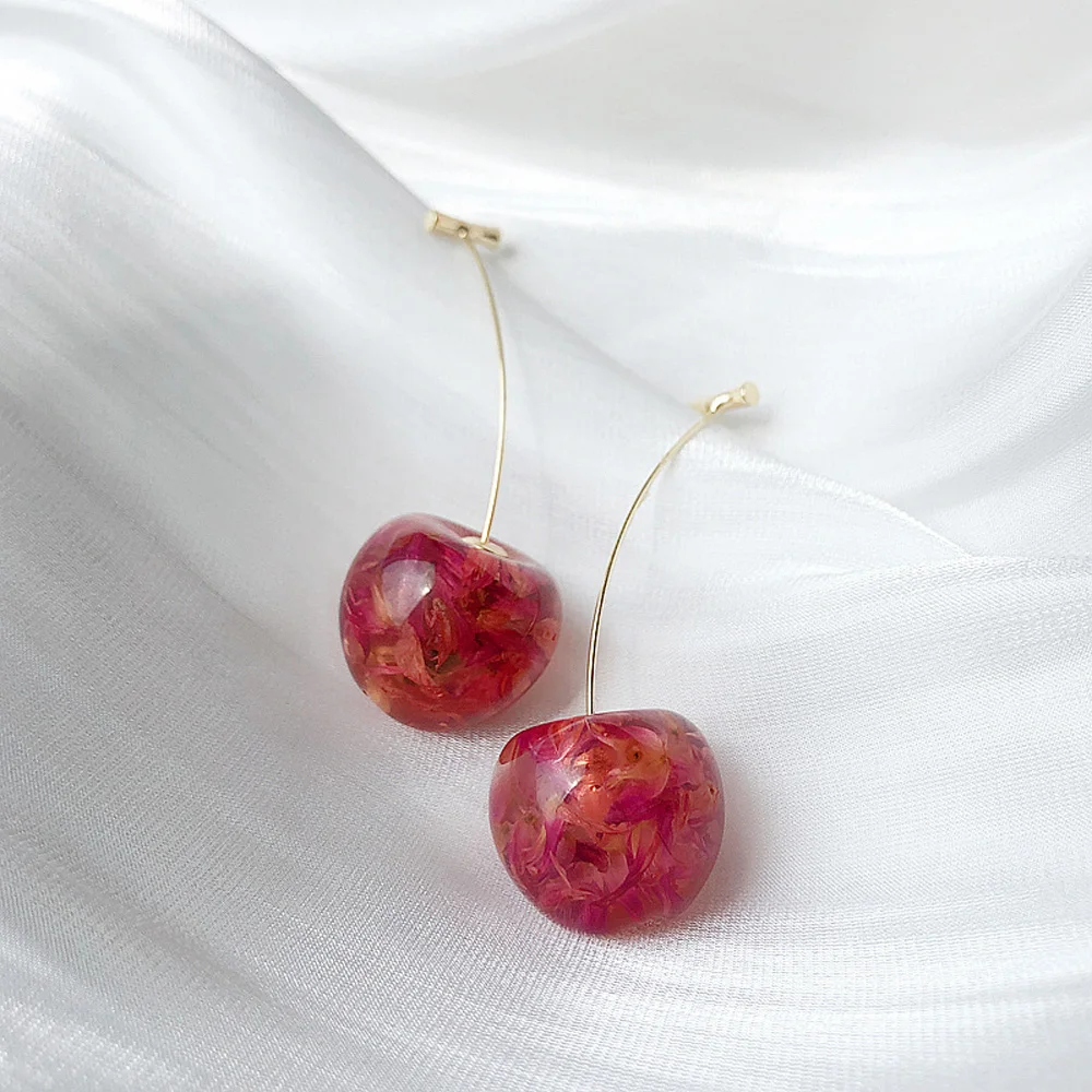 Sweet Dried Flower Cherry Drop Dangle Earrings Acrylic Geometric Dangler for Women Fashion Cute Fruit Long Earrings Jewelry
Sweet Dried Flower Cherry Drop Dangle Earrings Acrylic Geometric Dangler for Women Fashion Cute Fruit Long Earrings Jewelry