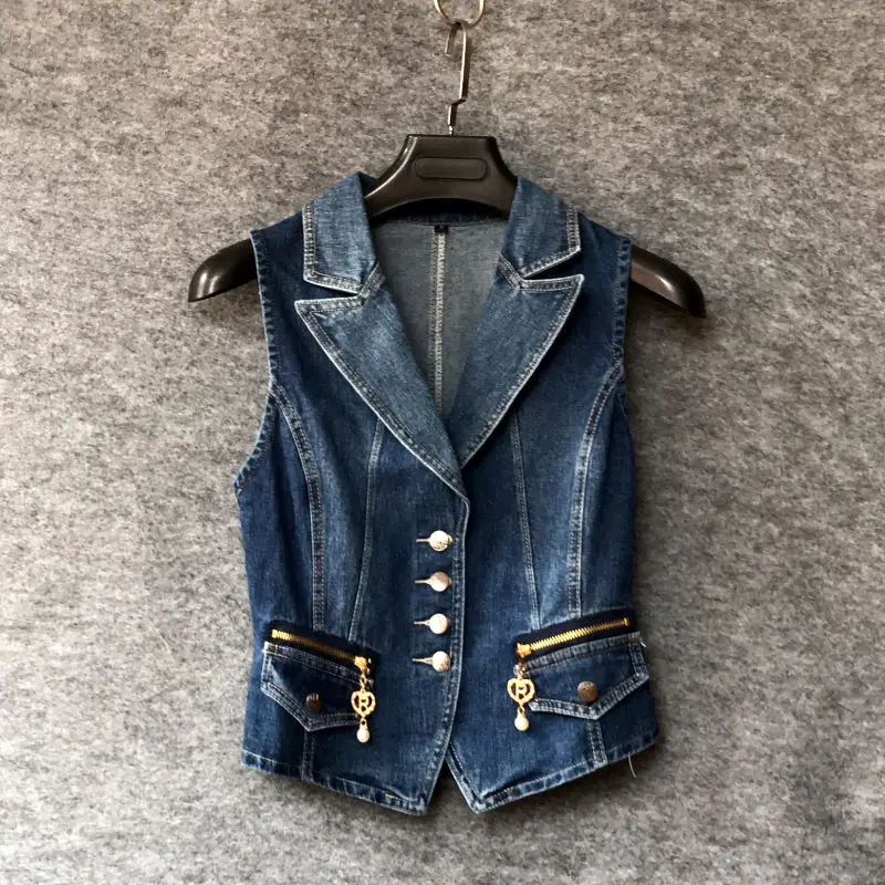 Women's 2021 New Summer Denim Waistcoat Korean Fashion Casual Sleeveless Short Jeans Vest Jackets Female Slim Jeans Coat Z509
Women's 2021 New Summer Denim Waistcoat Korean Fashion Casual Sleeveless Short Jeans Vest Jackets Female Slim Jeans Coat Z509