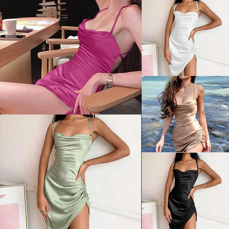 Euro-American Sexy Sleeveless Suspender Dress 2021 New Tube Top Back Hollow Lace Temperament Folds Skirt Women
Euro-American Sexy Sleeveless Suspender Dress 2021 New Tube Top Back Hollow Lace Temperament Folds Skirt Women