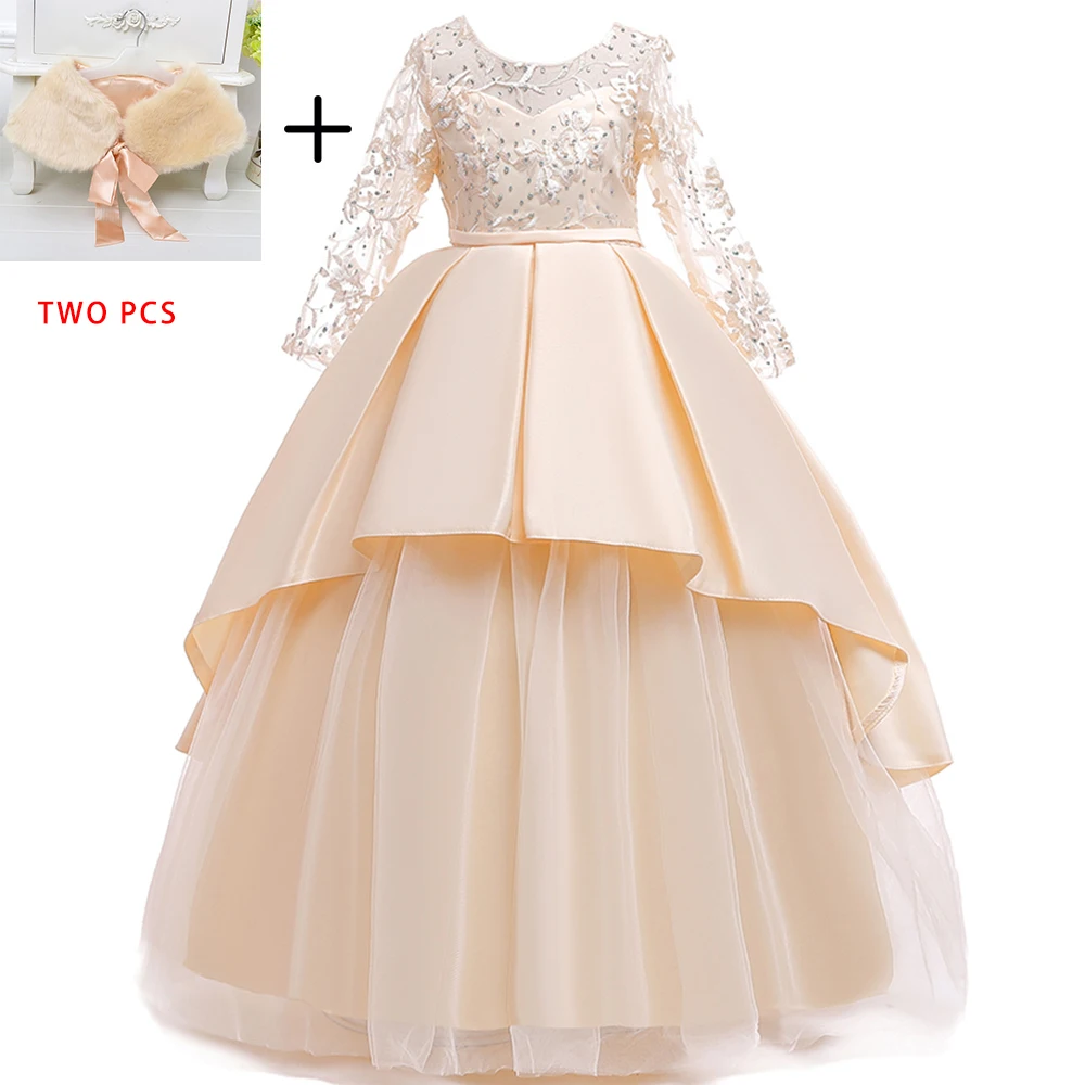 Autumn Winter Shawl Lace Drilling Stitching Long Sleeve Girls Dress Evening Tutu Princess Dress Girl Formal Party Dresses LP-233
Autumn Winter Shawl Lace Drilling Stitching Long Sleeve Girls Dress Evening Tutu Princess Dress Girl Formal Party Dresses LP-233