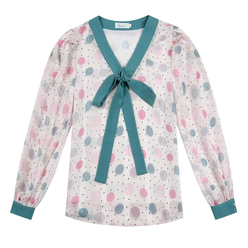 New 2020 Autumn Women's V Neck Long Sleeves Bow Polka Dot Chiffon Shirts Girls Ladies Shirt Blouse Tops A4091
New 2020 Autumn Women's V Neck Long Sleeves Bow Polka Dot Chiffon Shirts Girls Ladies Shirt Blouse Tops A4091