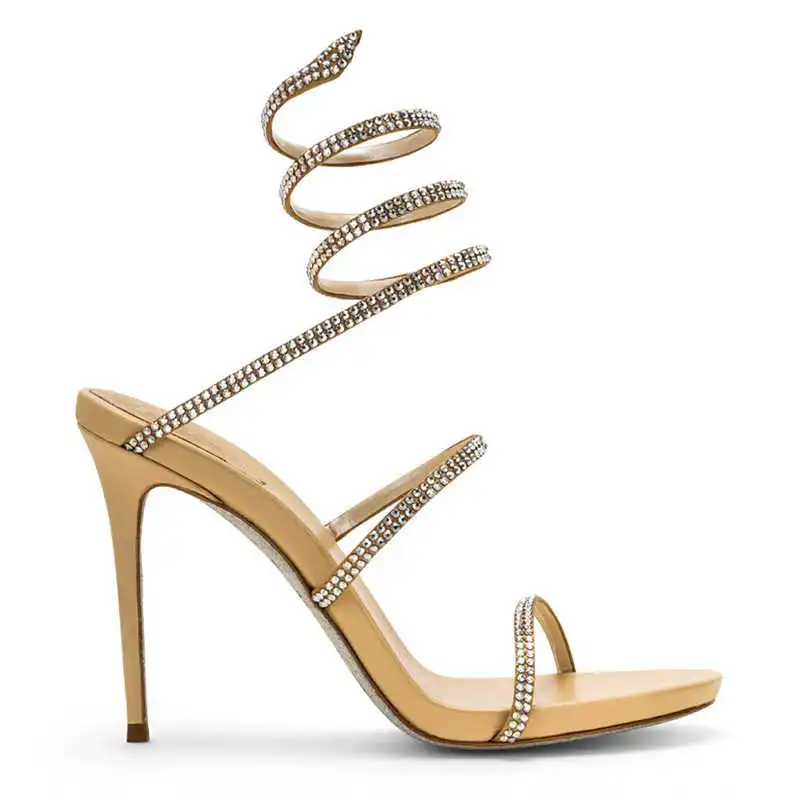 2021 new bandage high-heeled Roman sandals women's summer slim heel same versatile snake shaped winding water drill boots
2021 new bandage high-heeled Roman sandals women's summer slim heel same versatile snake shaped winding water drill boots