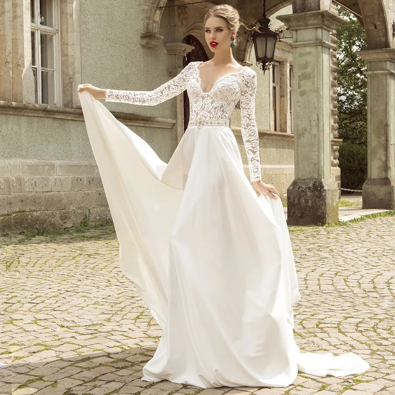 vestidos de novia boho ÙØ³ØªØ§Ù† long sleeve v neck appliques lace womens bridal marry gown formal party Bespoke Wedding Dresses
vestidos de novia boho ÙØ³ØªØ§Ù† long sleeve v neck appliques lace womens bridal marry gown formal party Bespoke Wedding Dresses
