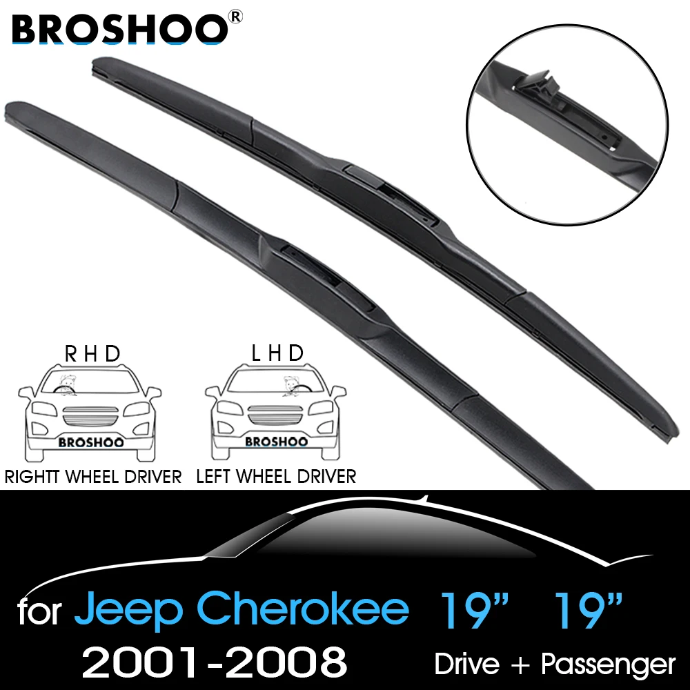 BROSHOO LHD/RHD Car Front Windscreen Wipers Blade 19"+19" For Jeep Cherokee Year 2001-2008 Fit U Hook Arm Auto Accessories
BROSHOO LHD/RHD Car Front Windscreen Wipers Blade 19"+19" For Jeep Cherokee Year 2001-2008 Fit U Hook Arm Auto Accessories