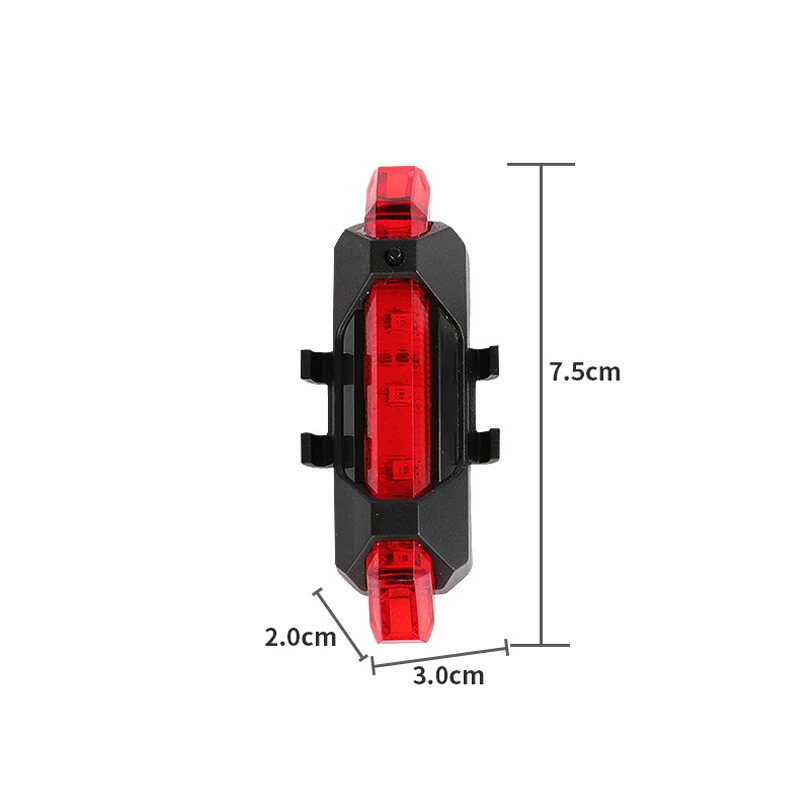 Wheeled Bike Light USB Rechargeable LED Tail Light Safety Warning Light Waterproof Bike Light