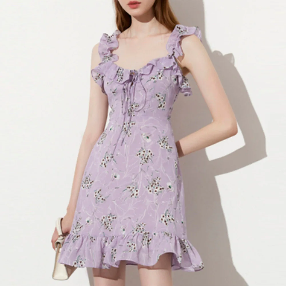 Sleeveless Print A-Line Women's Dress Square Neck Pullover Stringy Selvedge Backless Floral Spring Summer New Fashion Mini Dress
Sleeveless Print A-Line Women's Dress Square Neck Pullover Stringy Selvedge Backless Floral Spring Summer New Fashion Mini Dress