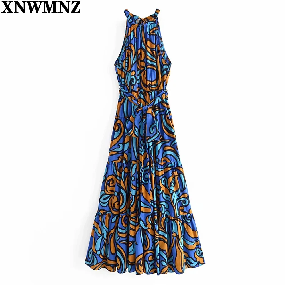 XNWMNZ Fashion Women robe Leaf Print Tank Dress Ladies New Arrival Sleeveless Midi Sundress With Slash summer women's dress 2021
XNWMNZ Fashion Women robe Leaf Print Tank Dress Ladies New Arrival Sleeveless Midi Sundress With Slash summer women's dress 2021