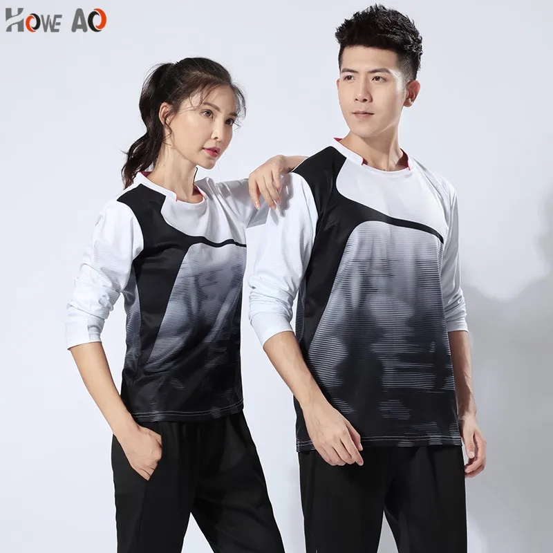 HOWE AO Autumn and winter long-sleeved badminton wear men and women T shirt quick-drying breathable large size tennis clothes
HOWE AO Autumn and winter long-sleeved badminton wear men and women T shirt quick-drying breathable large size tennis clothes