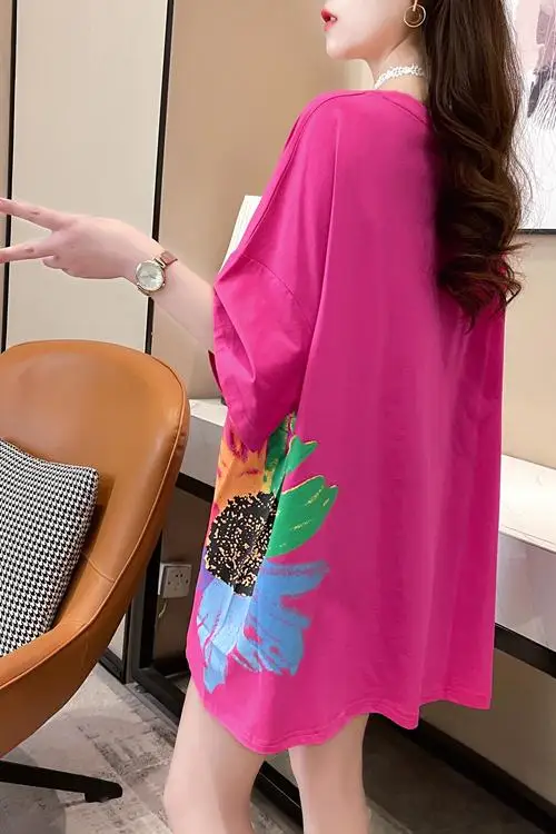 Houthion Letter Print Women's T-shirt Short Sleeve Top Loose Plus Size Tshirt Fashion Casual New Korean O-neck T Shirt Summer
Houthion Letter Print Women's T-shirt Short Sleeve Top Loose Plus Size Tshirt Fashion Casual New Korean O-neck T Shirt Summer