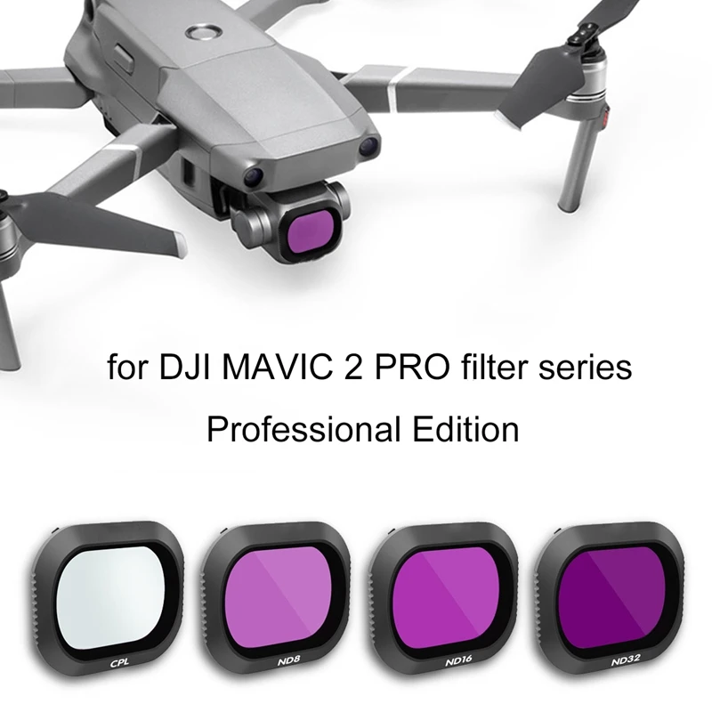 4 Pieces for Mavic 2 Pro Drone Filter Protective Camera Filters for DJI Mavic 2 Pro ND4/8/16/32 Drone Filter Set
4 Pieces for Mavic 2 Pro Drone Filter Protective Camera Filters for DJI Mavic 2 Pro ND4/8/16/32 Drone Filter Set