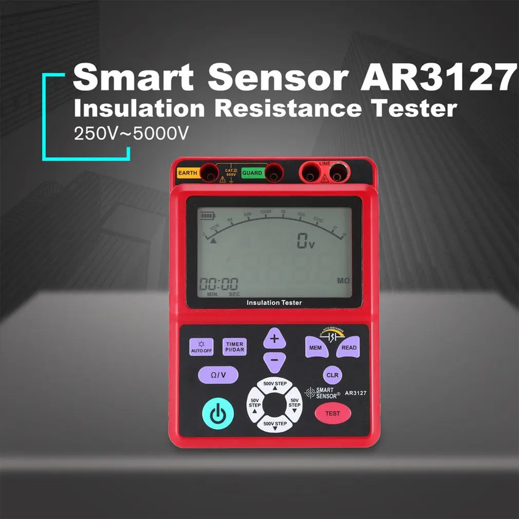 AR3127 Digital High Voltage Insulation Resistance Tester 5000V Megger Shake Table Electronic Table 0.0-1000G Ohm Resistor
AR3127 Digital High Voltage Insulation Resistance Tester 5000V Megger Shake Table Electronic Table 0.0-1000G Ohm Resistor