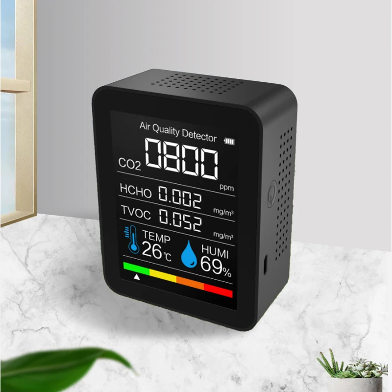 Портативный монитор CO2, цифровой датчик температуры и влажности, измеритель качества воздуха, углекислый газ, формальдегид, детектор TVOC HCHO
Портативный монитор CO2, цифровой датчик температуры и влажности, измеритель качества воздуха, углекислый газ, формальдегид, детектор TVOC HCHO
