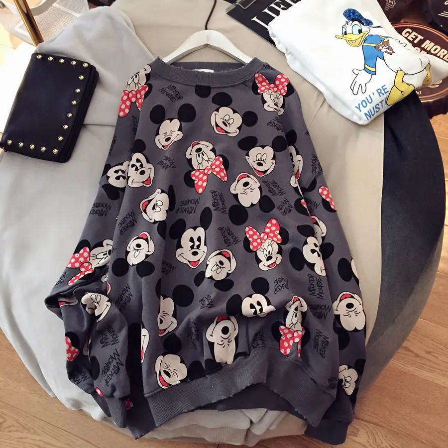 Mickey Mouse Sweatshirts Women Long-Sleeved Loose Cartoon Print Casual Pullover Top Autumn Kawaii Sweatshirt Femme Streetwear
Mickey Mouse Sweatshirts Women Long-Sleeved Loose Cartoon Print Casual Pullover Top Autumn Kawaii Sweatshirt Femme Streetwear