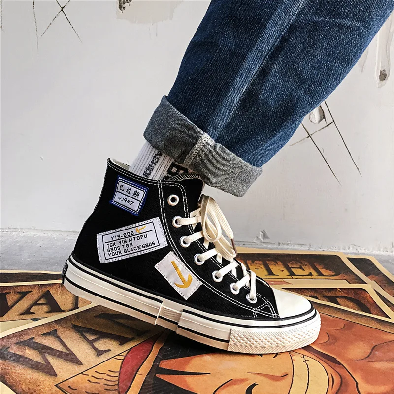 Men's Sneakers Hip hop Men Casual Shoes Patch High Canvas Sweat Shoes Sports Comfortable Breathable Non-slip Rubber Flats Male
Men's Sneakers Hip hop Men Casual Shoes Patch High Canvas Sweat Shoes Sports Comfortable Breathable Non-slip Rubber Flats Male