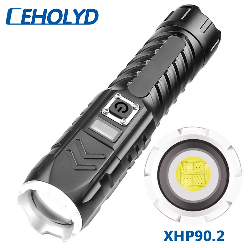 XHP90.2 4-core Smart Power Display Led Flashlight Usb Rechargeable Powerbank 18650 26650 Battery Torch Aluminum Zoomable Lantern
XHP90.2 4-core Smart Power Display Led Flashlight Usb Rechargeable Powerbank 18650 26650 Battery Torch Aluminum Zoomable Lantern
