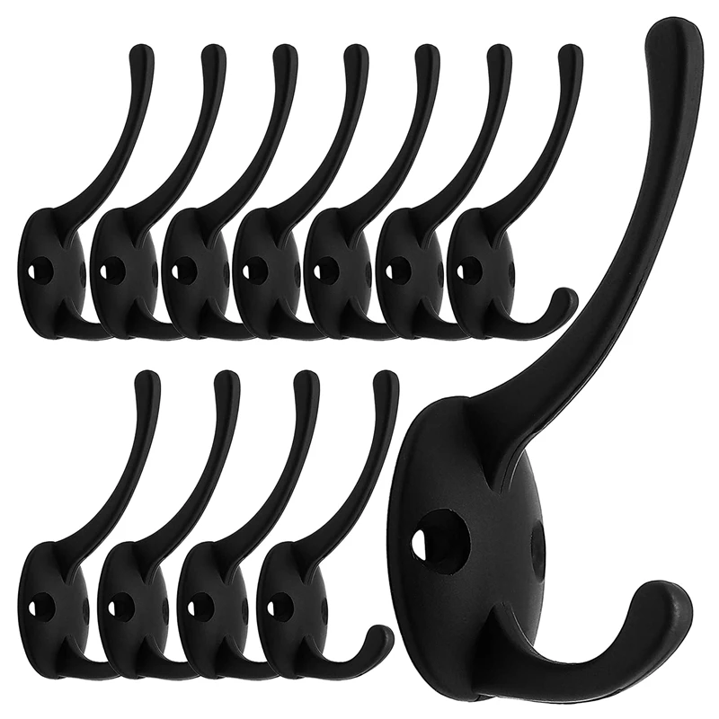 12 Pack Black Coat Hooks Wall Mounted with Retro Double Hooks Utility Black Hooks for Coat, Scarf, Bag, Towel, Key, Cap
12 Pack Black Coat Hooks Wall Mounted with Retro Double Hooks Utility Black Hooks for Coat, Scarf, Bag, Towel, Key, Cap