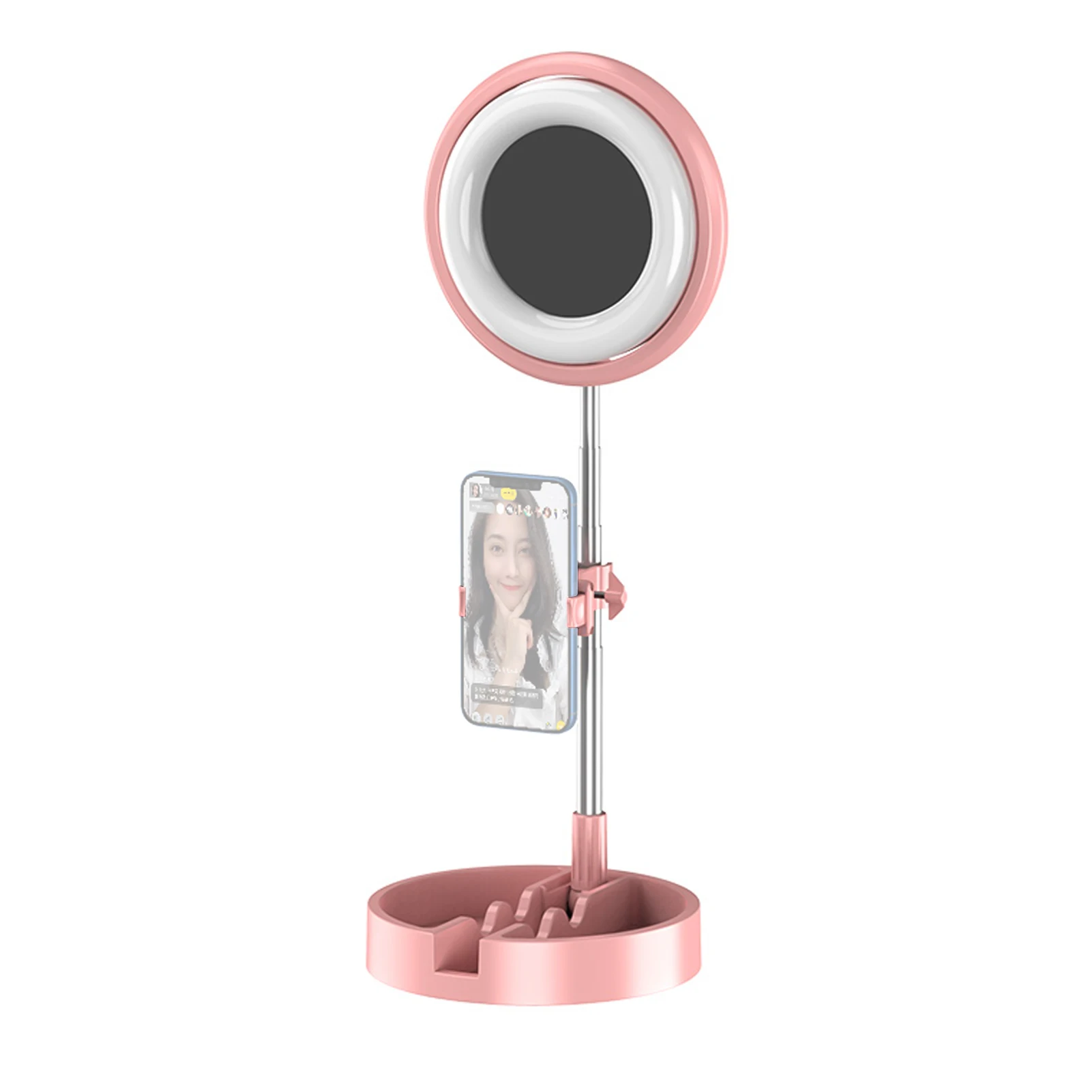 Selfie Ring Light Circle Lamp Fill Light with Makeup Mirror Round Base Phone Holder 3 Colors Light for Photography Ring Light
Selfie Ring Light Circle Lamp Fill Light with Makeup Mirror Round Base Phone Holder 3 Colors Light for Photography Ring Light