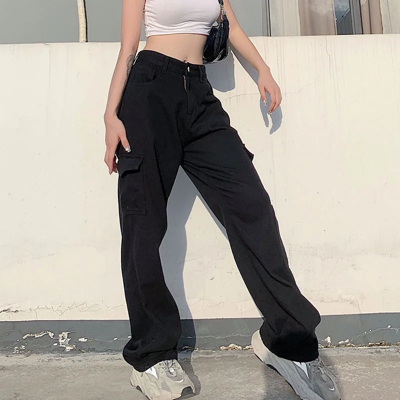 Safari Style High Waist Streetwear Pants Women Pockets Patchwork Panrs Hip Hop Trousers Solid Casual Baggy Cargo Pants Black
Safari Style High Waist Streetwear Pants Women Pockets Patchwork Panrs Hip Hop Trousers Solid Casual Baggy Cargo Pants Black