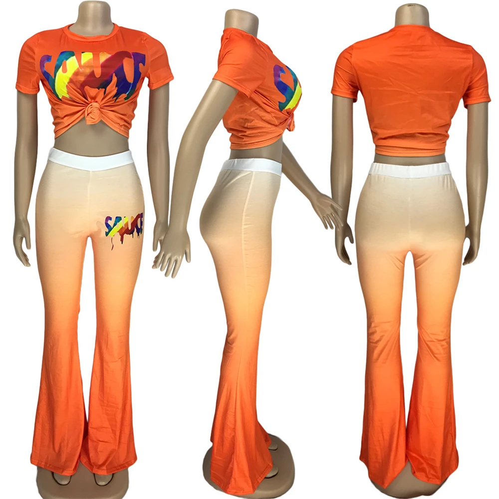 RStylish Two Piece Set For Women 2020 Fashion Print Short Sleeve O-neck Top Flare Pants Leisure Tracksuit Matching Outfits New
RStylish Two Piece Set For Women 2020 Fashion Print Short Sleeve O-neck Top Flare Pants Leisure Tracksuit Matching Outfits New