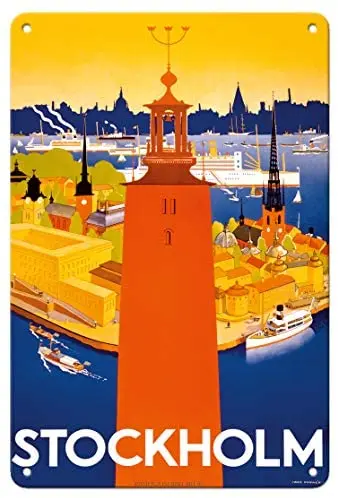 Stockholm - Sweden - Port of Stockholm and City Hall by Iwar Donner c.1936 Metal Tin Sign
Stockholm - Sweden - Port of Stockholm and City Hall by Iwar Donner c.1936 Metal Tin Sign