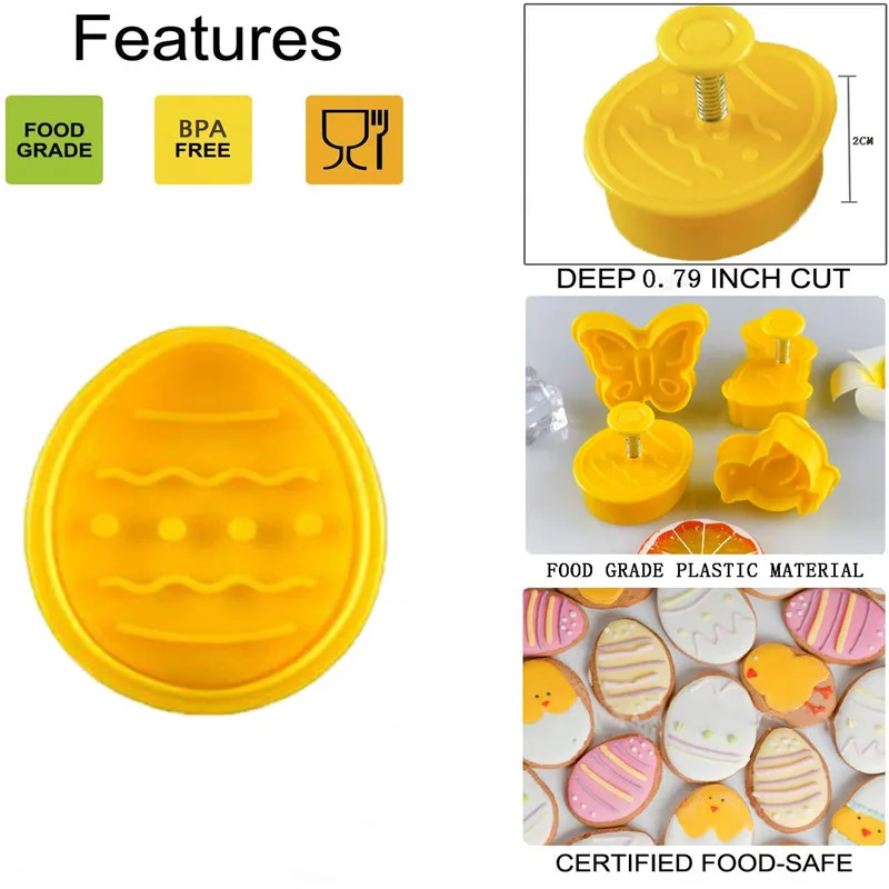 Easter Bunny Pattern Plastic Baking Mold Kitchen Biscuit Cookie Cutter Pastry Plunger 3D Diy Fondant Cake Decorating Tools 4Pcs
Easter Bunny Pattern Plastic Baking Mold Kitchen Biscuit Cookie Cutter Pastry Plunger 3D Diy Fondant Cake Decorating Tools 4Pcs